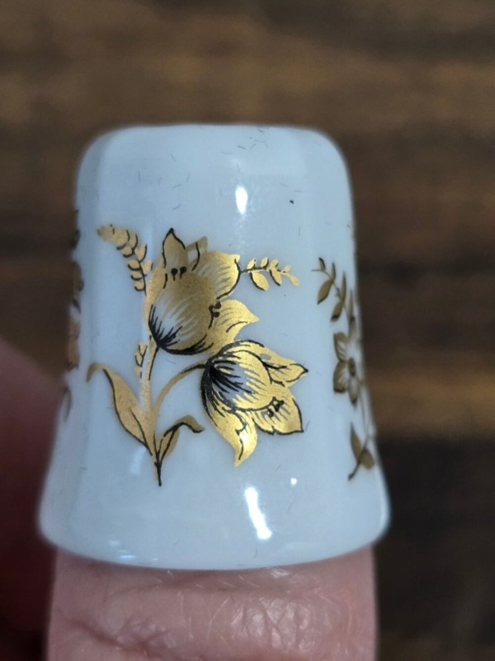 Thimble Collectors Club Porcelain Set 3 Arctic Animals Floral Gold Orange Flower - Picture 9 of 16